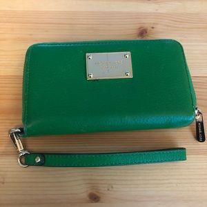 Michael Kors green wristlet
